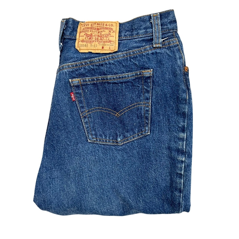 Vintage 80s Levis Red Tab Button Fly High Rise Mom Jeans USA Womens 36 (35x32)